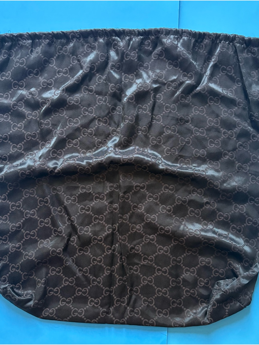 Gucci Brown Monogram Drawstring Dust Bag 15”X15”X3”